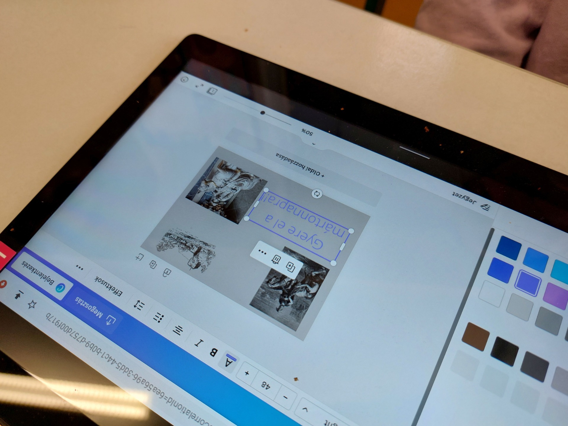 Márton-napi plakát szerkesztés közben